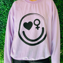 Load image into Gallery viewer, Sweatshirt Happy Face_ Lavender
