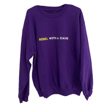 Load image into Gallery viewer, Rebel With a Cause Sweatshirt_ Purple
